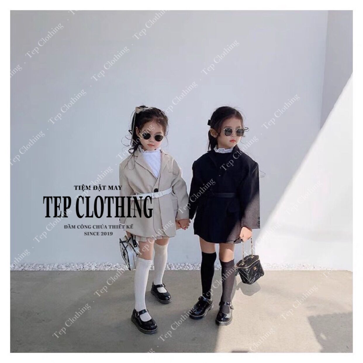 Áo vest bé gái sang trọng style hàn có đệm vai