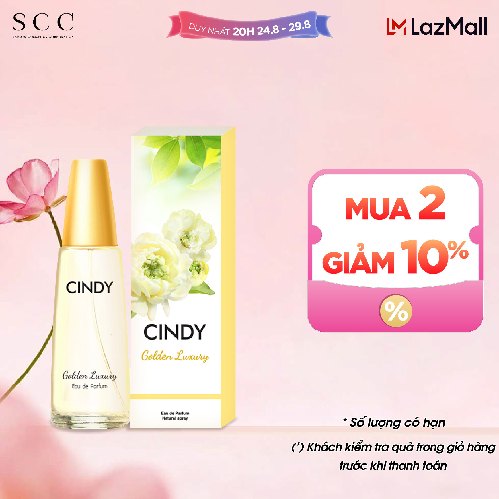 Nước hoa nữ Cindy Golden Luxury mùi hương sang trọng quyến rũ 50ml