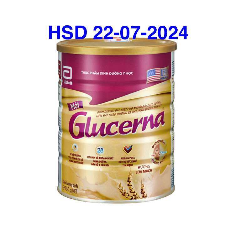 Sữa tiểu đường Abbott Glucerna 850g Hương Lúa Mạch HSD 22/07/2024