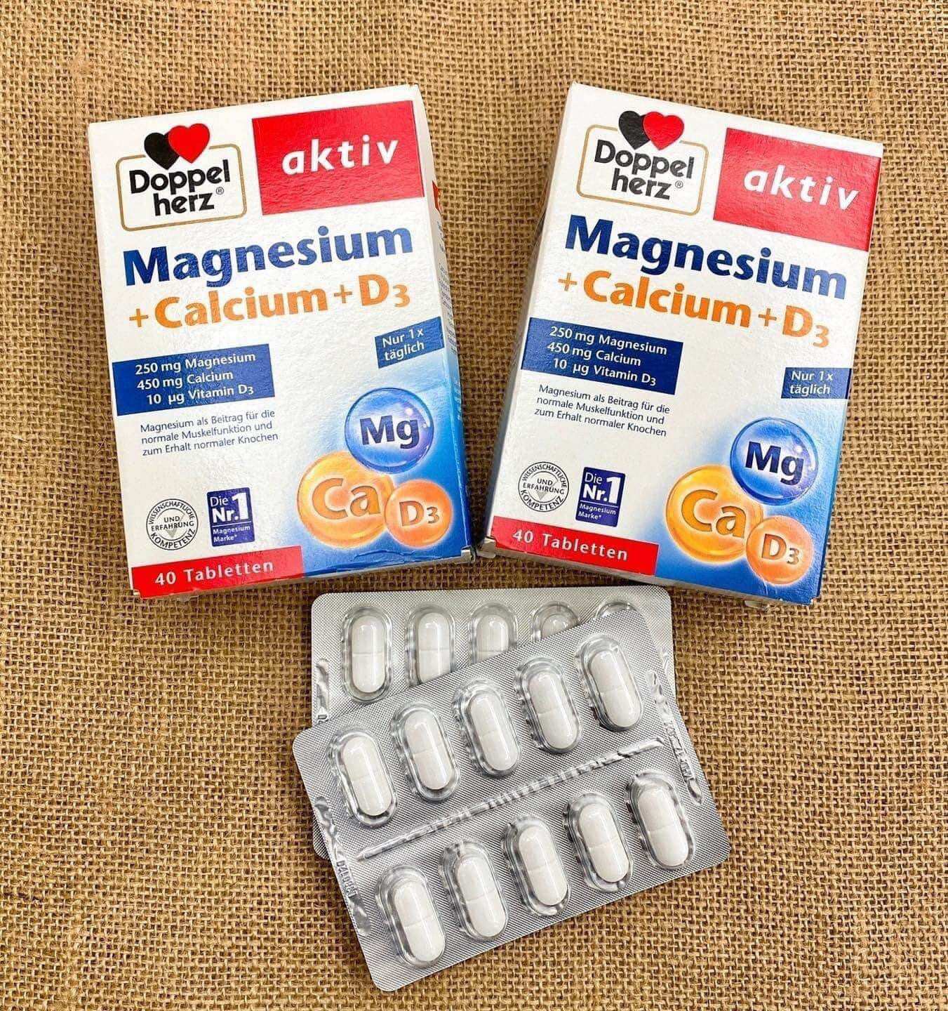 Viên uống bổ sung magie canxi d3 doppel herz đức 🇩🇪