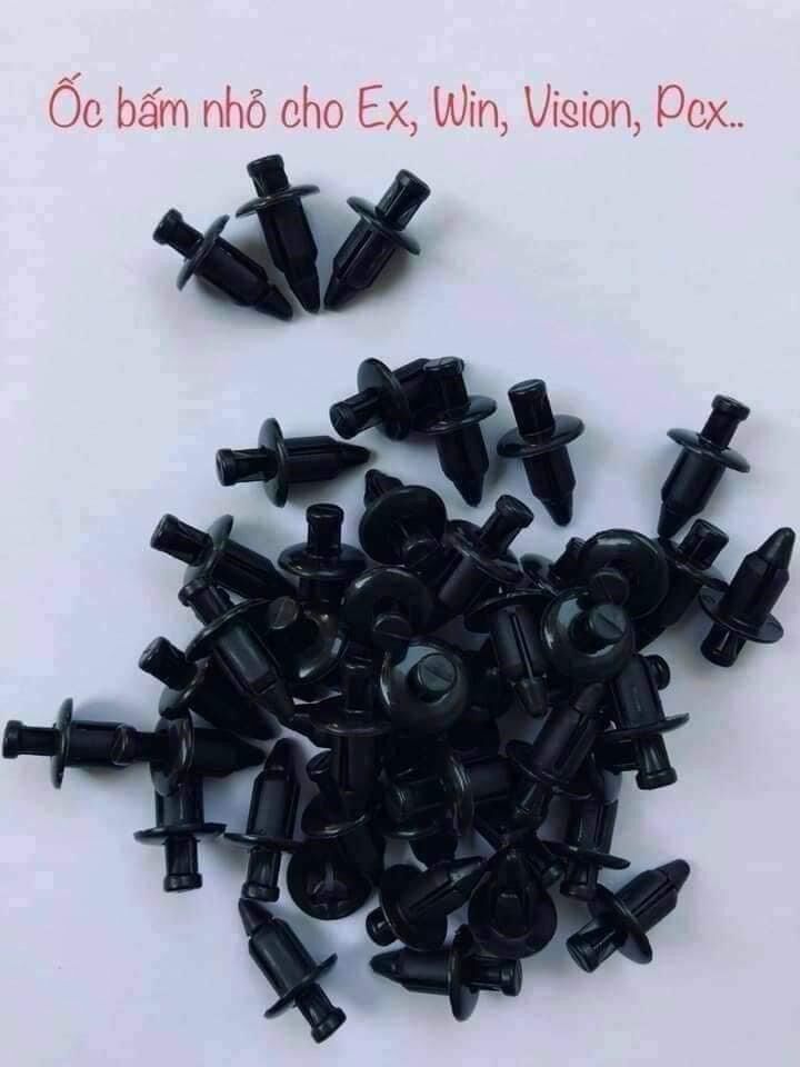 100 chiếc ốc bấm , chốt nhựa 6ly dàn áo xe máy
