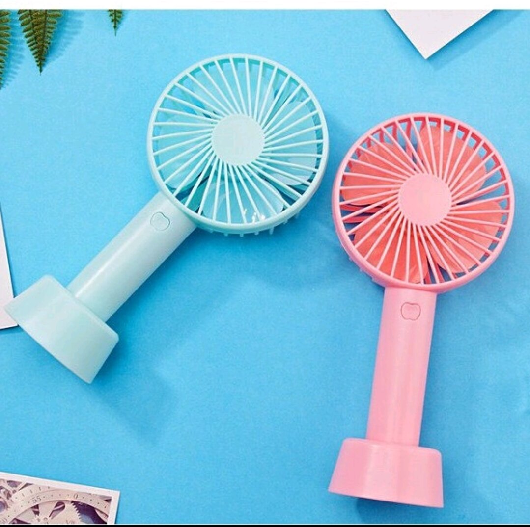 Quạt mini cầm tay có đế để bàn - tặng pin+ dây sạc