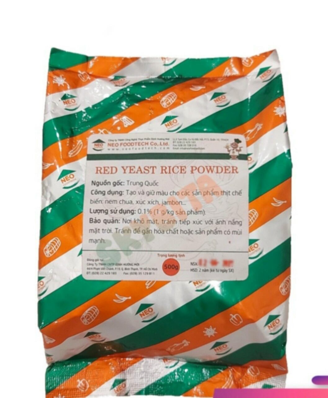 BỘT HỒNG CÚC - BỘT GẠO MEN ĐỎ (RED YEAST RICE POWER) GÓI 50GAM