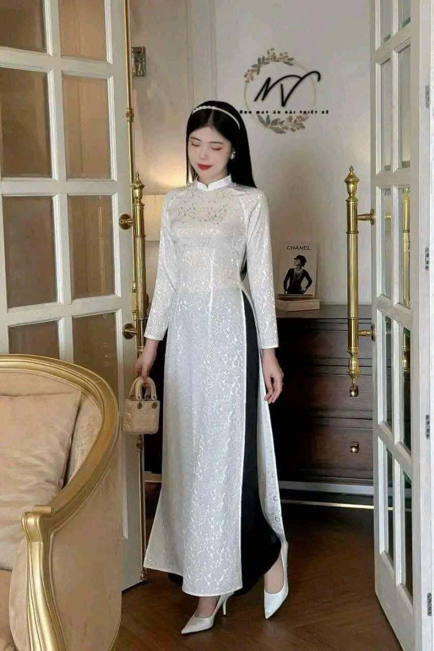 Áo dài gấm vàng lẻ size ( chỉ có áo )