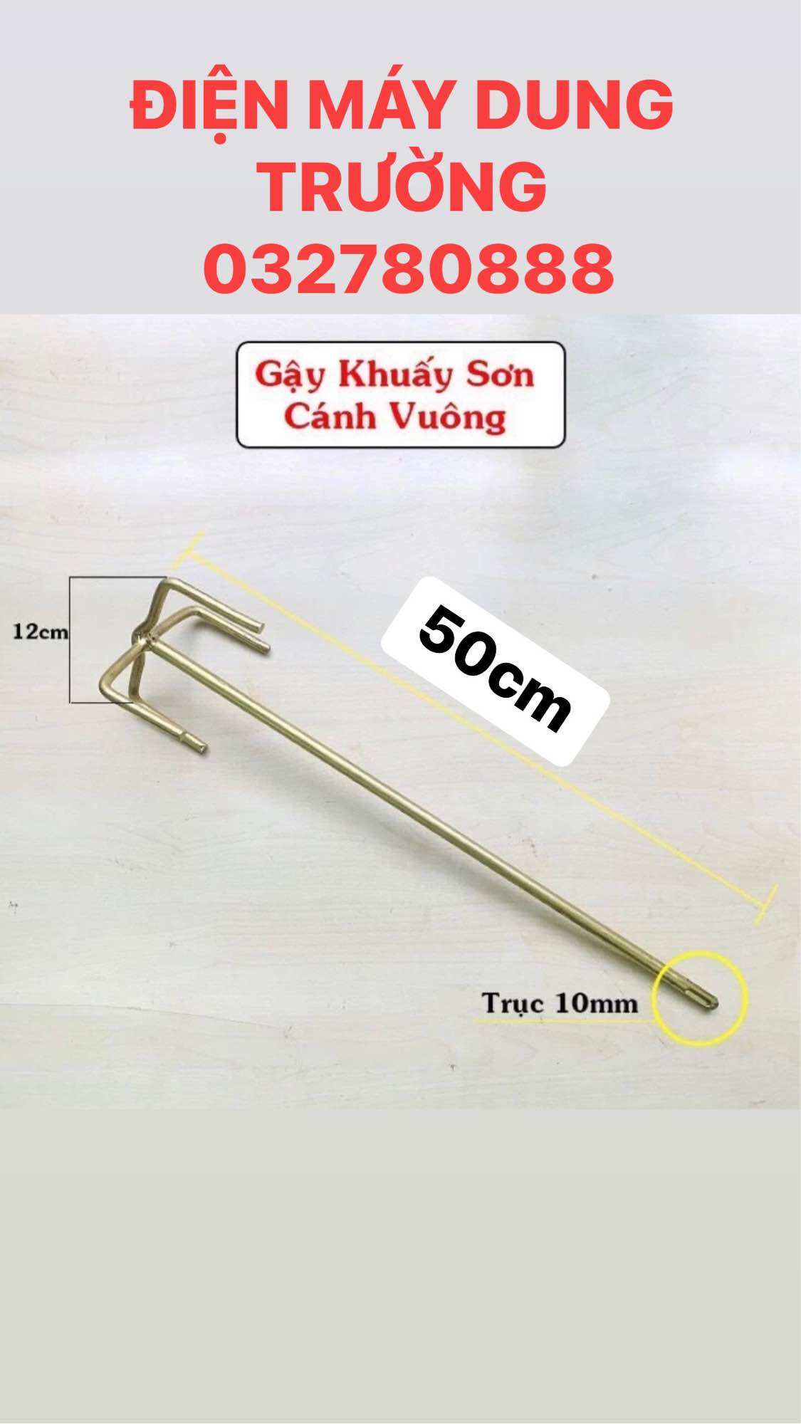 Cần khuấy sơn khuấy trộn xi măng khuấy bột trét bột bả dài 50cm gắn máy khoan bê tông