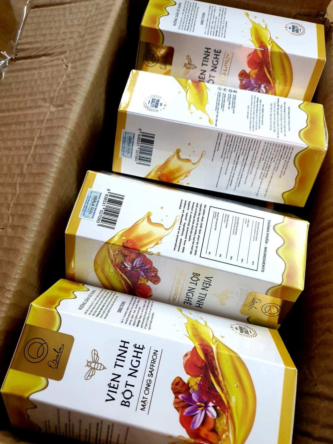 [ Mẫu Mới ] Viên Tinh Bột Nghệ Mật Ong Saffron Osala 270gram