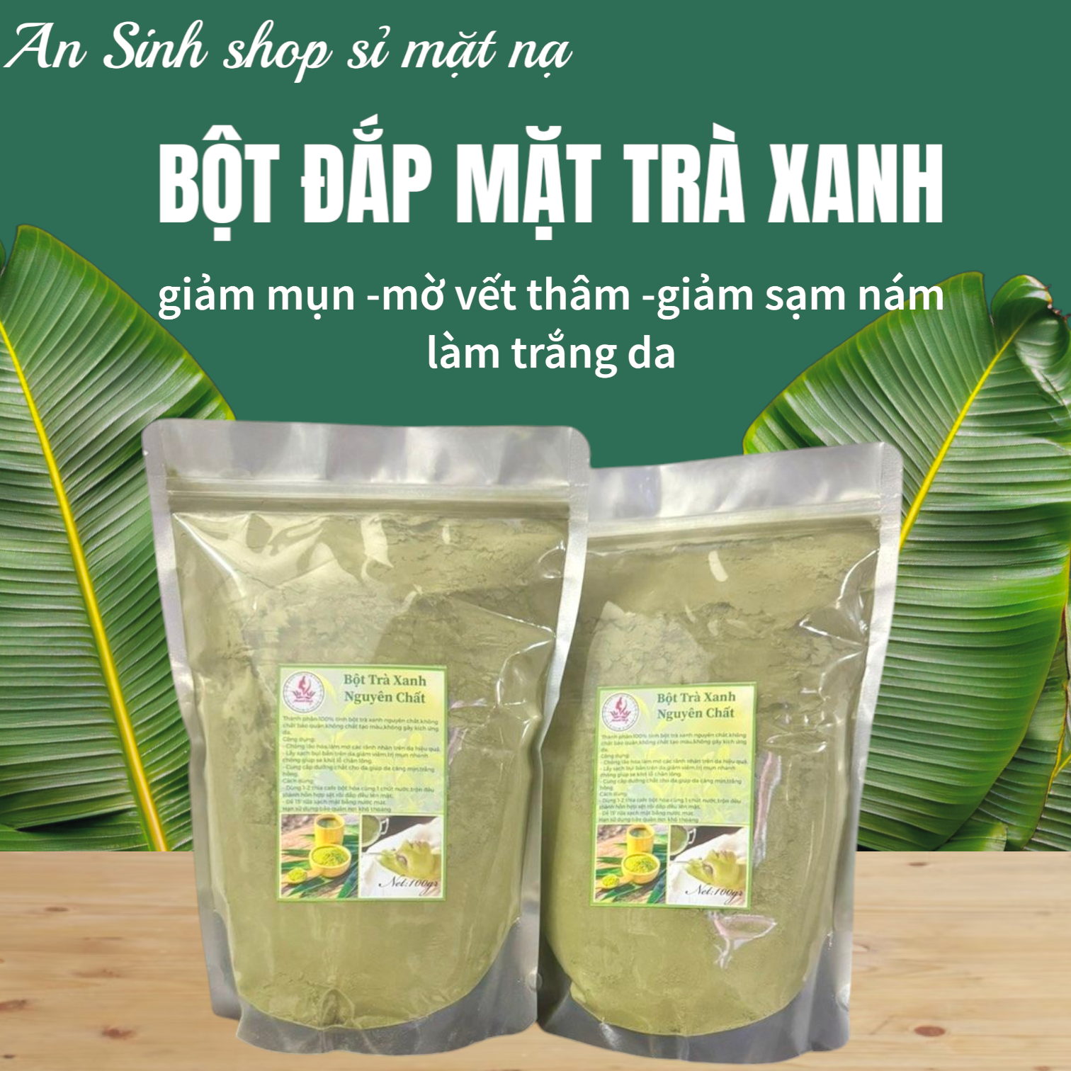 500g~1kg bột trà xanh nguyên chất
