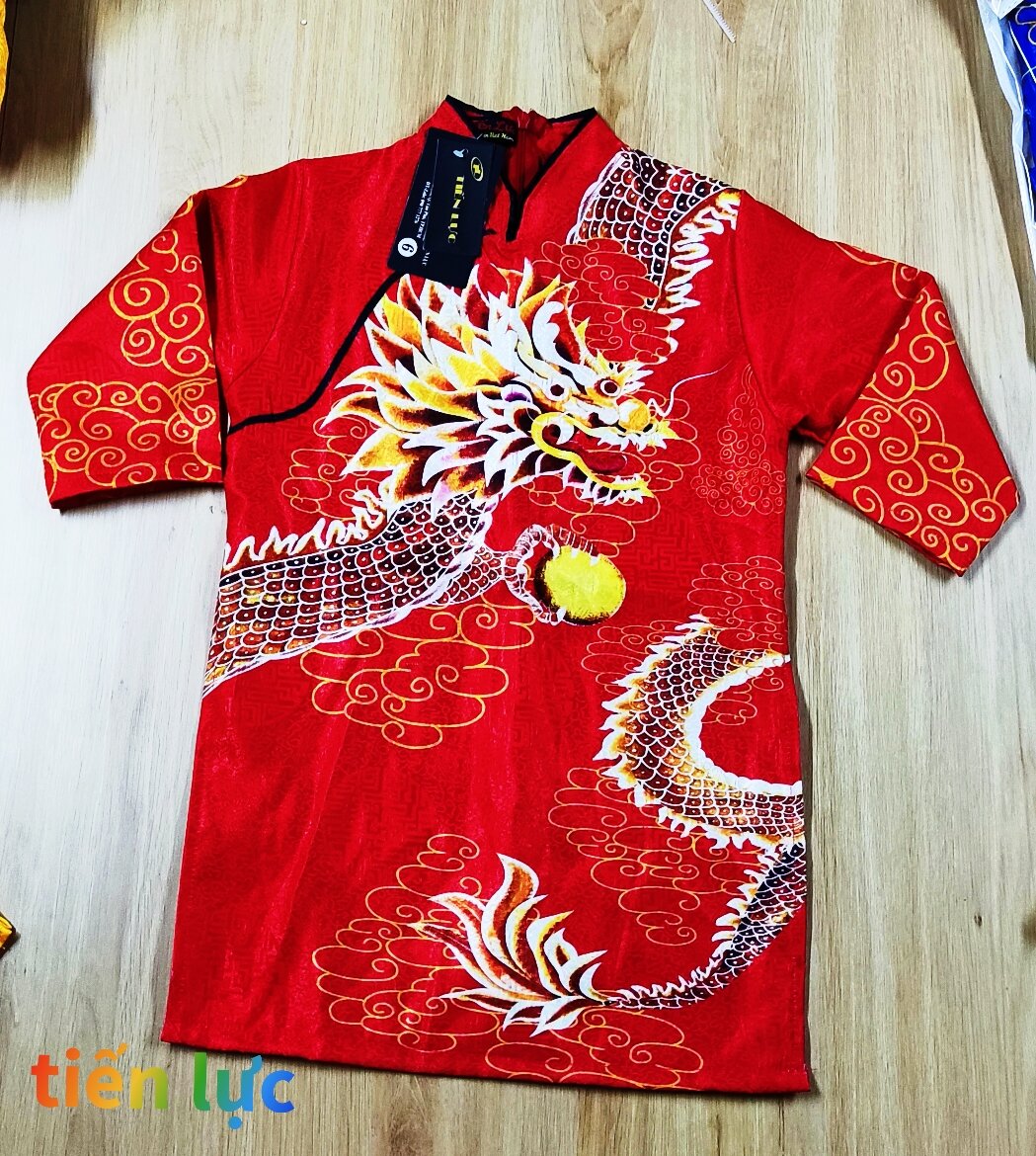 Modernized Ao Dai with Brocade Fabric from Thong Hai
