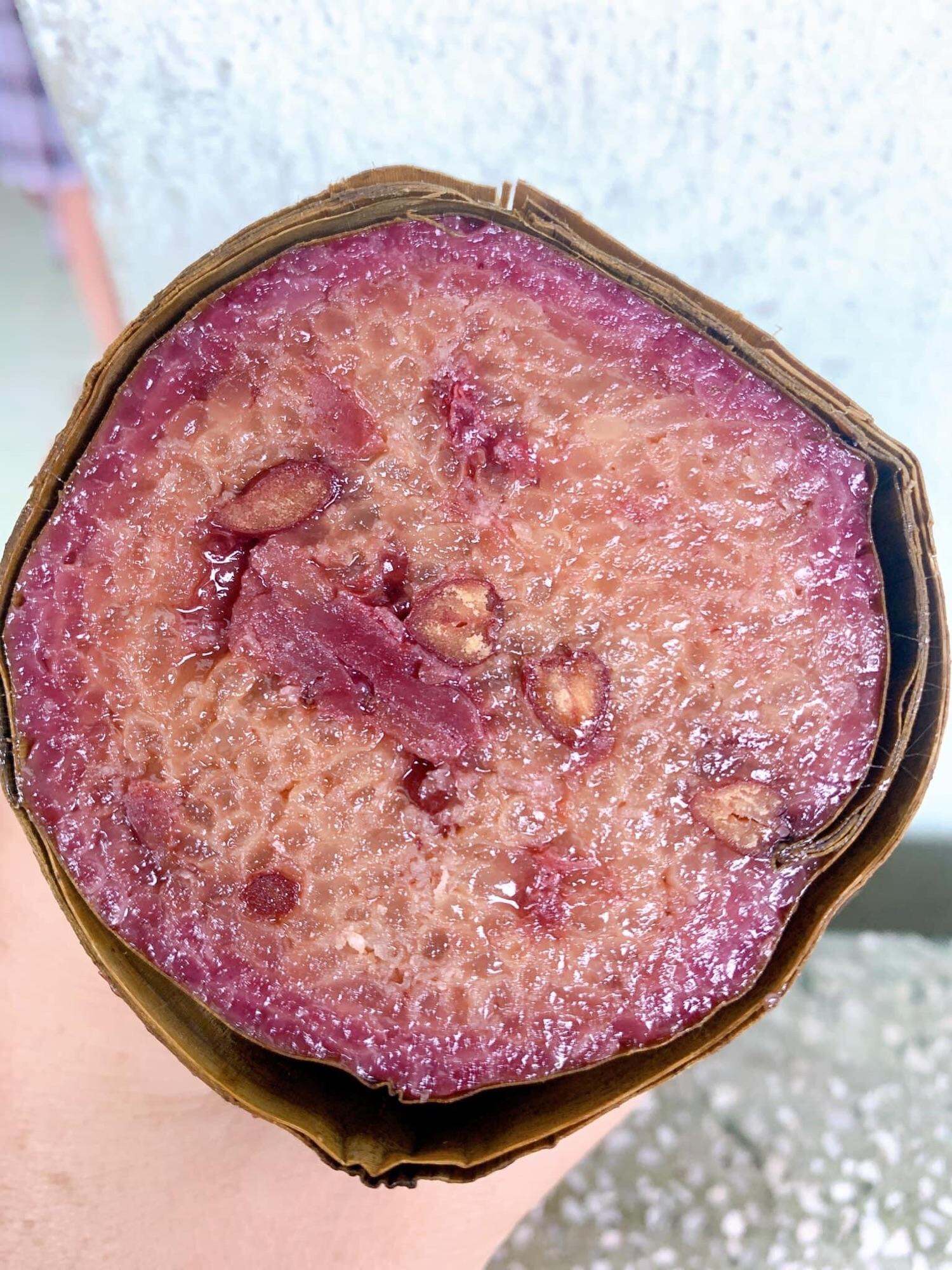 Bánh tét chuối trộn đậu-Nếp rất béo dẻo thơm