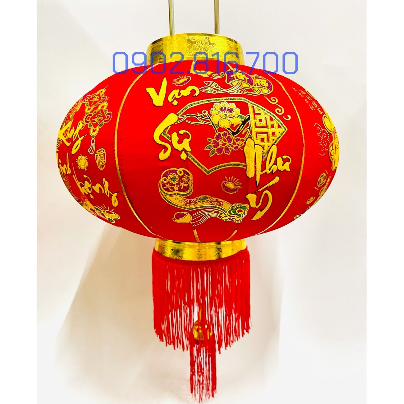 Lồng đèn chữ Việt nhung đỏ trang trí tết size lớn - nhỏ - trung loại đẹp cao cấp chữ nhũ vàng