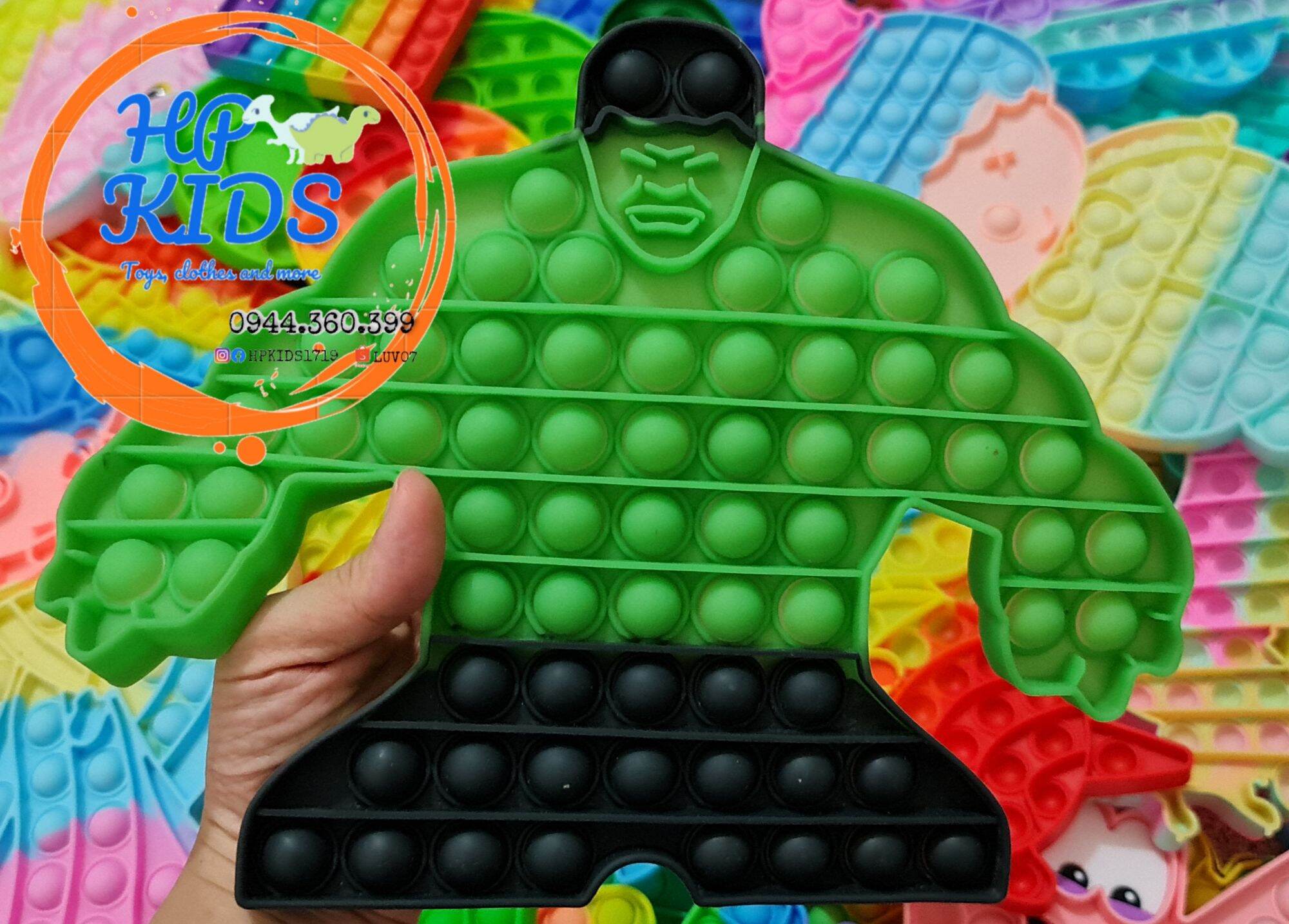 Pop it fidget toy xả tress hơn 40 mẫu mã và kích cỡ hulk, minion, elsa