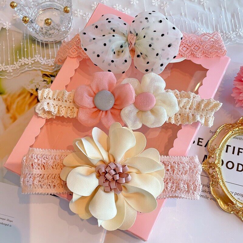 Set 3 băng đô nơ hoa cho bé cực xinh