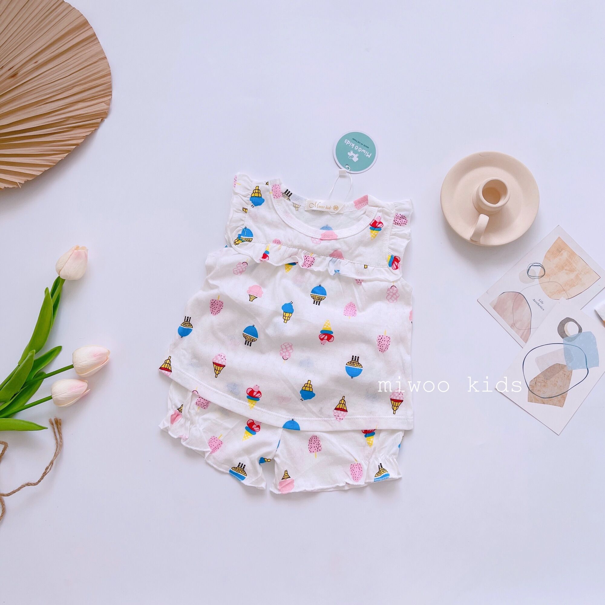 (10-20kg) Đồ bộ mặc nhà mát mẻ cho bé gái