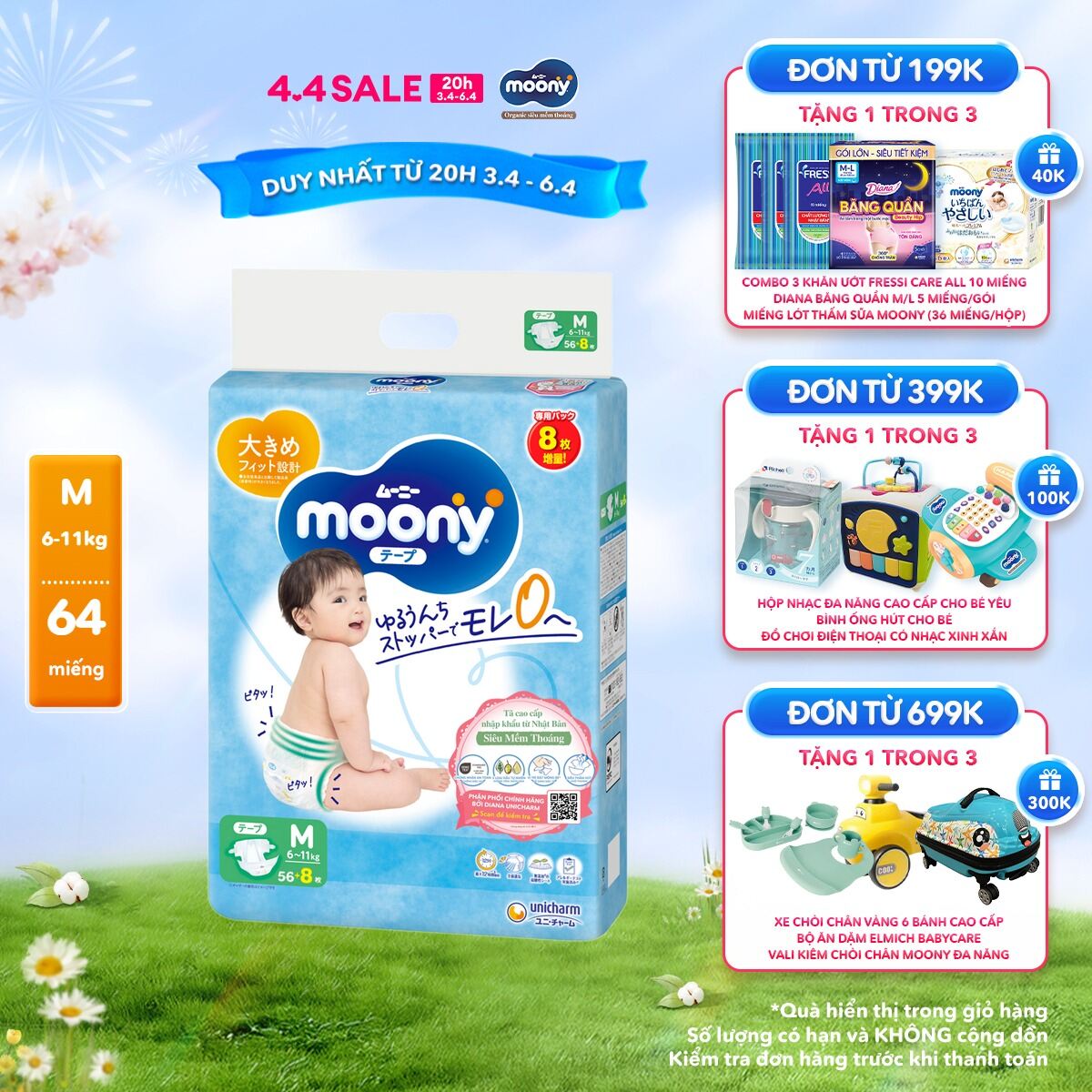 Moony Premium Diapers/Diapers Size m 56 Pieces (6 - 11 kg)