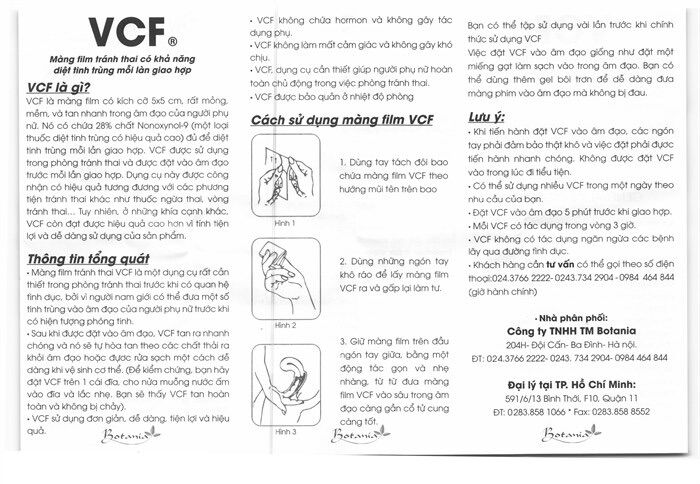 [HCM]Màng film tránh thai VCF - 3 miếng