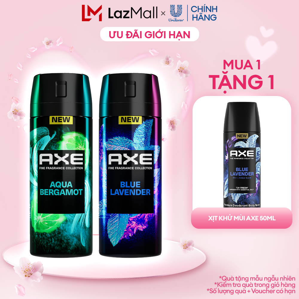 Xịt thơm nước hoa cao cấp AXE 135ml, Fine Fragrance mist lưu hương tinh tế và khử mùi lên tới 72h