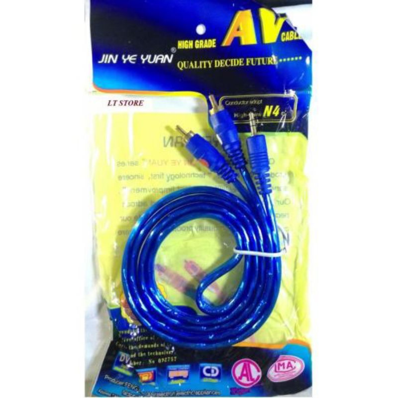 Dây cáp loa 1 đầu 3.5 ra 2 đầu hoa sen av dài 1m chống nhiễu