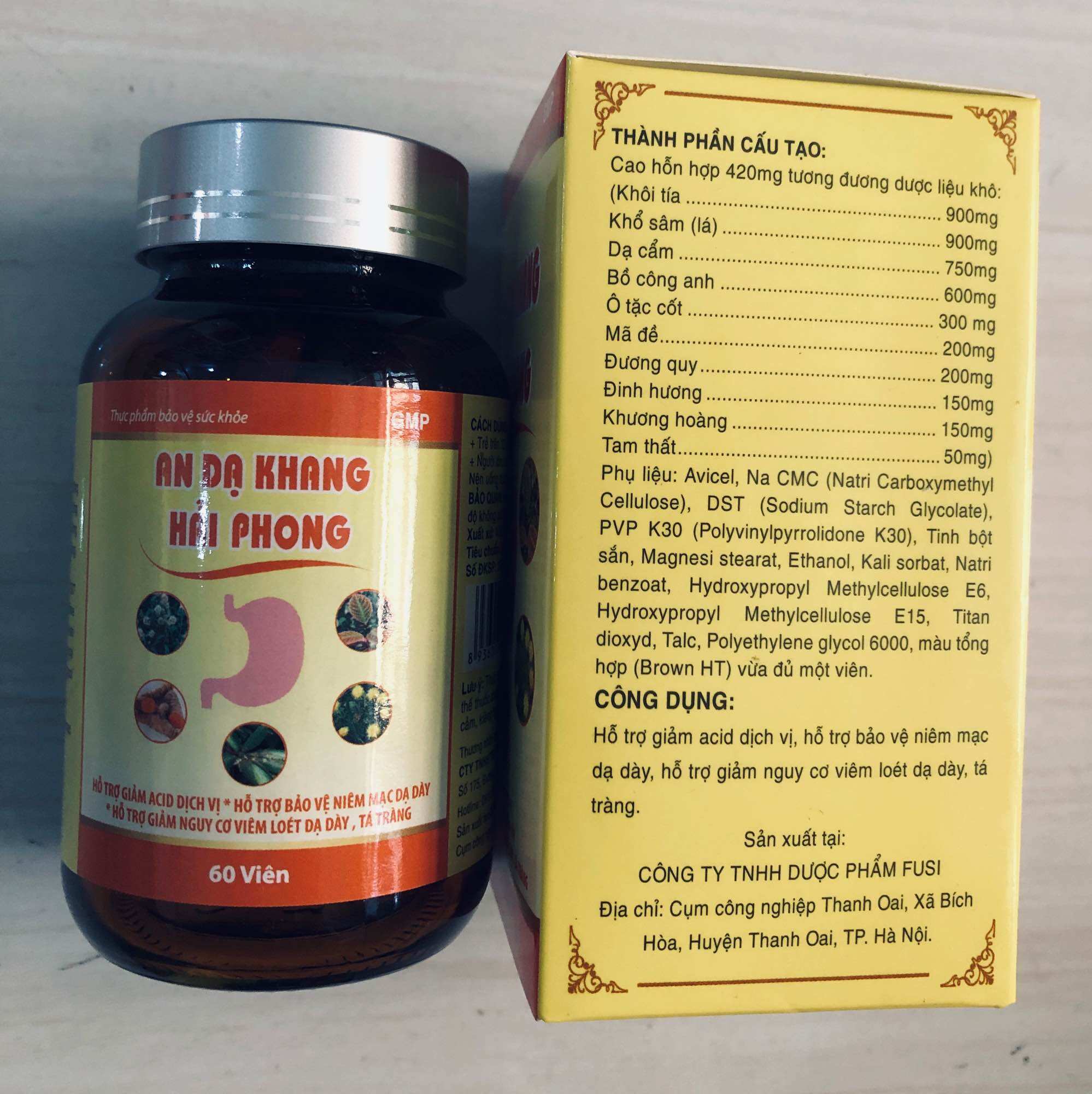 Viên Dạ Dày An Dạ Khang Hải Phong ( Hộp 60 Viên )