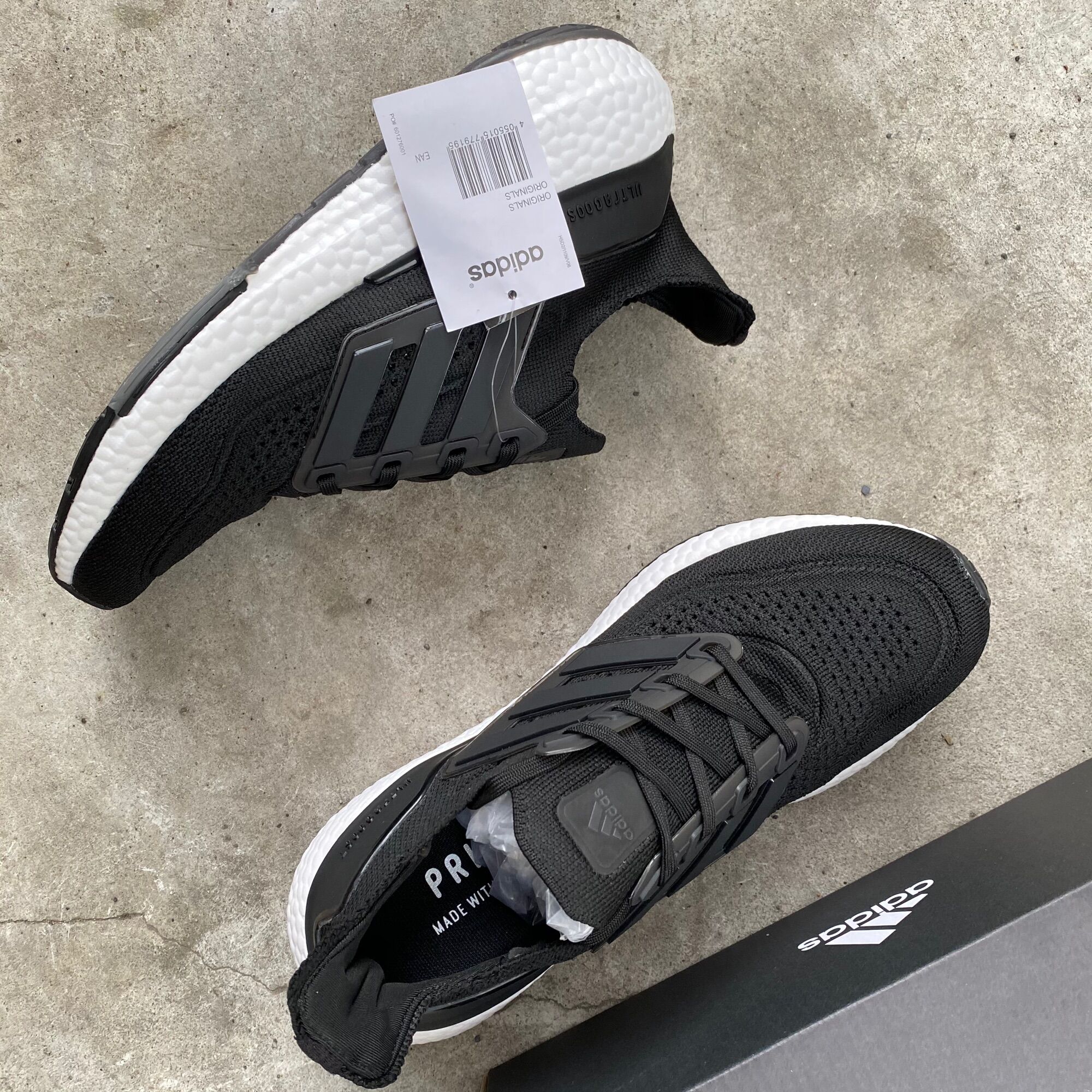 [fullbox,bill,tag] Giày ultraboost 2021 đen đế trắng nam