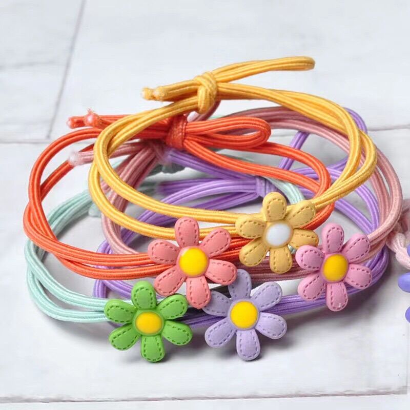 Combo 1000 dây cột tóc hoa cúc nhí mix 5 màu