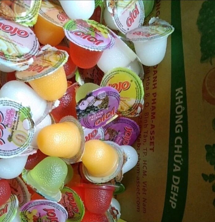 1THUNG (6kg) thạch râu câu Jojo nhiều vị hương trái cây ăn vặt thạch rau câu cho bé