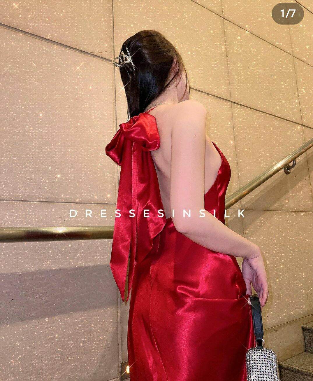 Đầm Lụa Kèm Nơ Rời