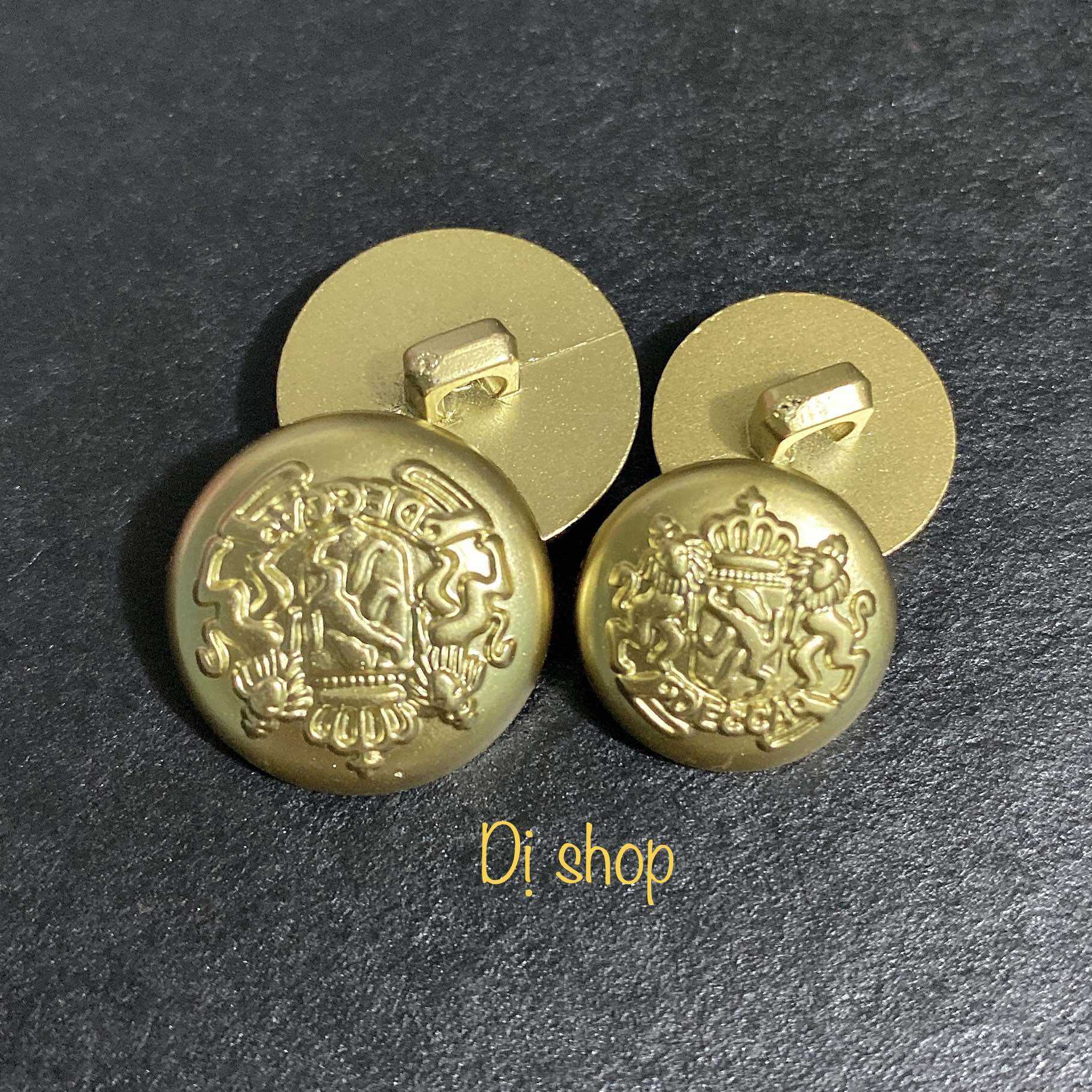 Set 5 NÚT NHỰA GIẢ ĐỒNG SIZE 2.1cm ( thẻ bài)