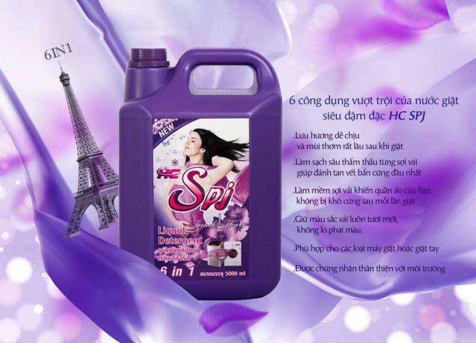 Nước giặt SPJ Thái Lan 5000ml (Màu Tím)