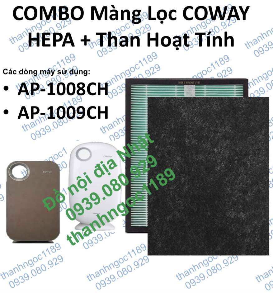 Coway ap-1008ch , ap-1009ch | combo hepa + than hoạt tính a3 coway ap-1008ch , ap-1009ch