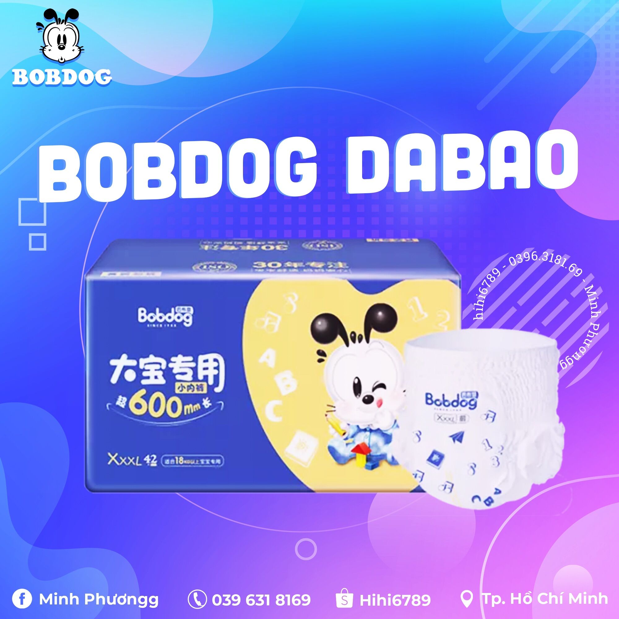 Tã quần bobdog size xxxl42 miếng