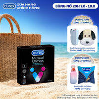 [SẢN PHẨM MỚI] Bao cao su Durex Mutual Climax kéo dài thời gian và gân gai, size 52.5 mm, hộp 3 bao
