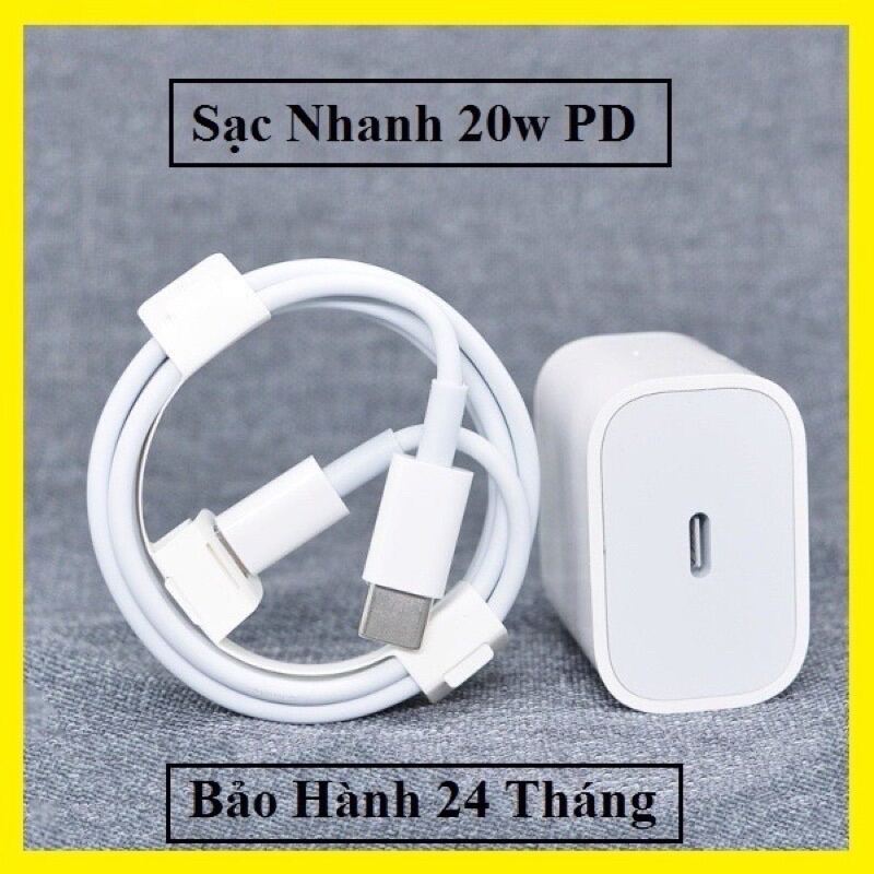 Bộ Củ Cáp Sạc Nhanh PD 20w Cho Iphone 14 13 12 11 x 8. Cáp TypeC to 20w