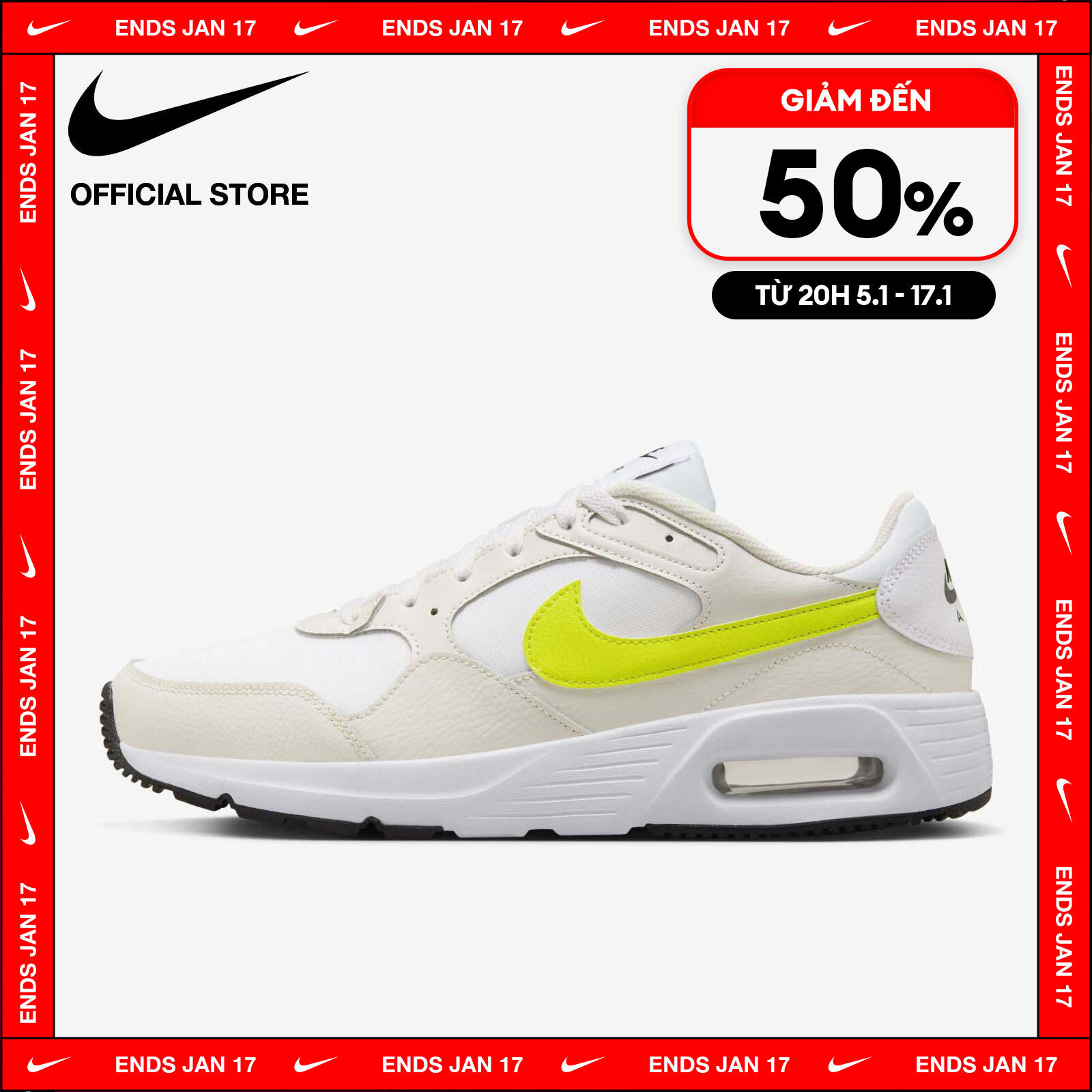 [TỪ 15-17.1 I VOUCHER 20%] Giày Thể Thao Nike Men's Air Max SC Shoes - White