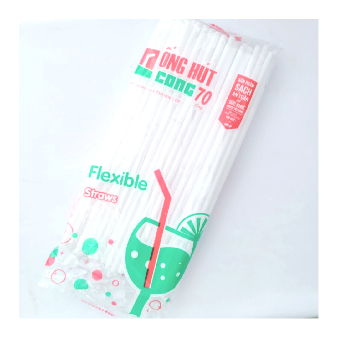 Ống hút bịch 70 cái cỡ nhỏ đầu gập