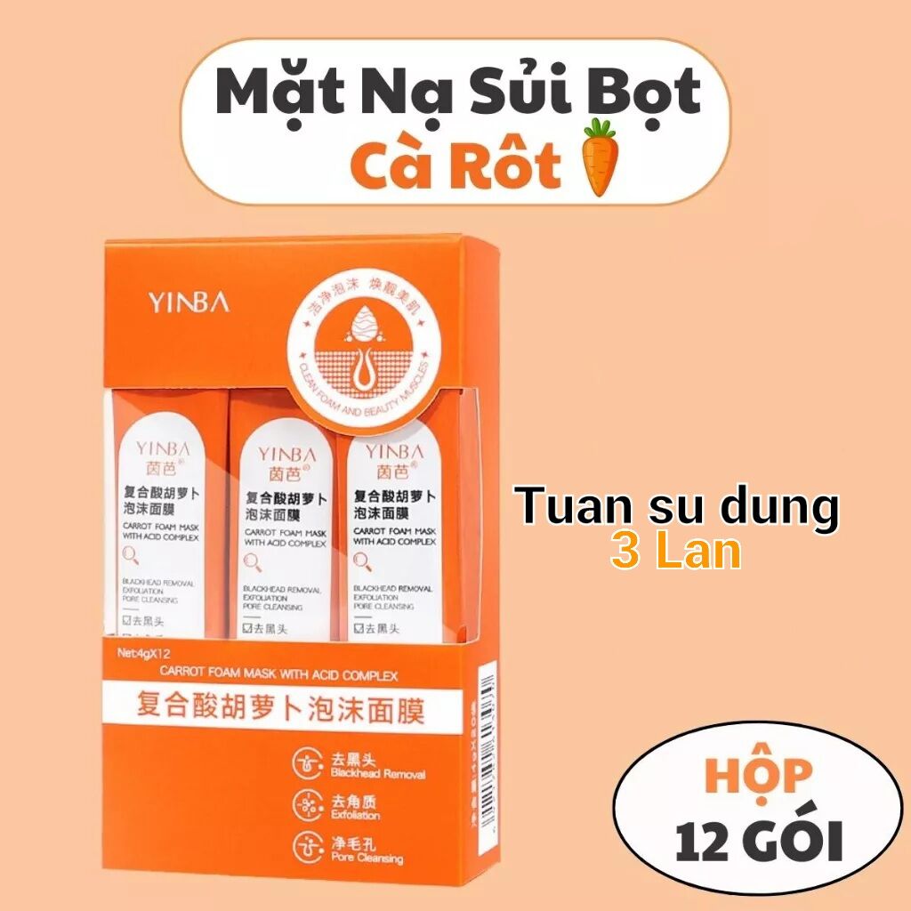 Mặt nạ sủi bọt cà rốt sạch da giảm mụn đầu đen