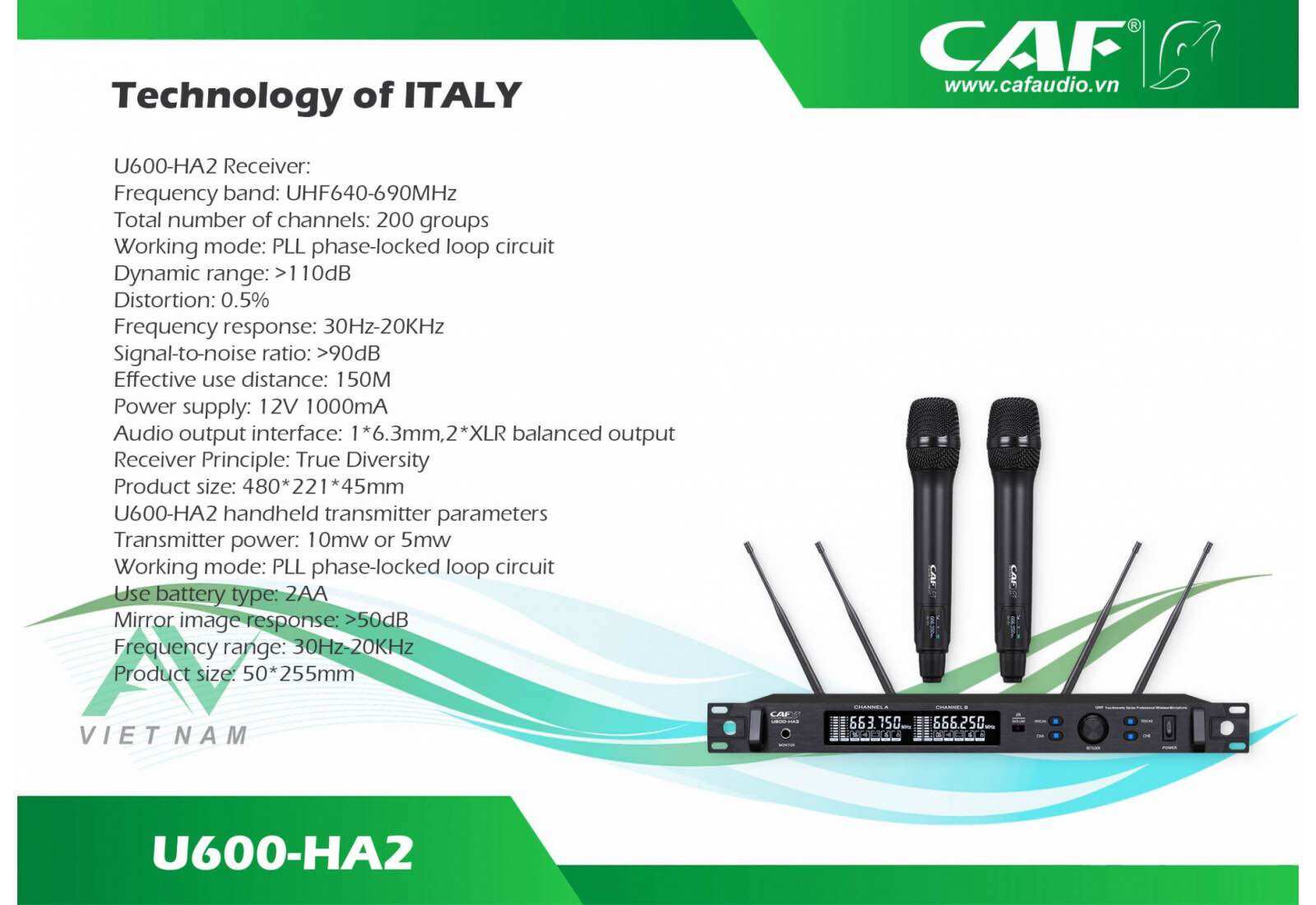 Micro không dây hội nghị CAF U600-HA2 - Hàng Chính Hãng - Gia Khang Shop