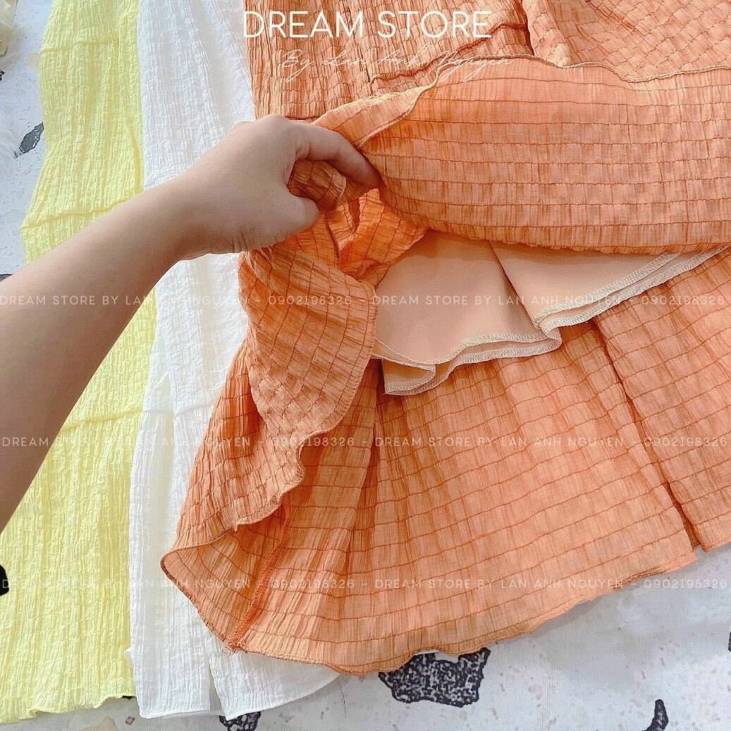 Đầm maxi đi biển hai dây nhúng eo có mút ngực