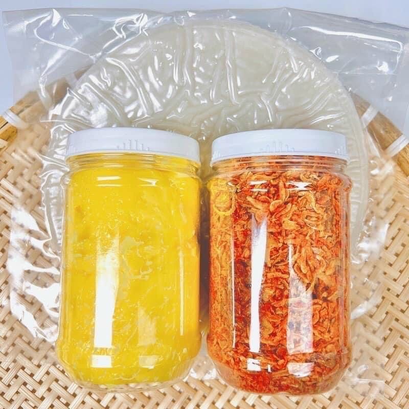 COMBO 500G BÁNH TRÁNG TRÒN PHƠI SƯƠNG+ HŨ MUỐI TÉP + HŨ BƠ VÀNG - Bánh tráng phơi sương - Ăn Vặt NeNe - Bán giá rẻ nhận đánh giá