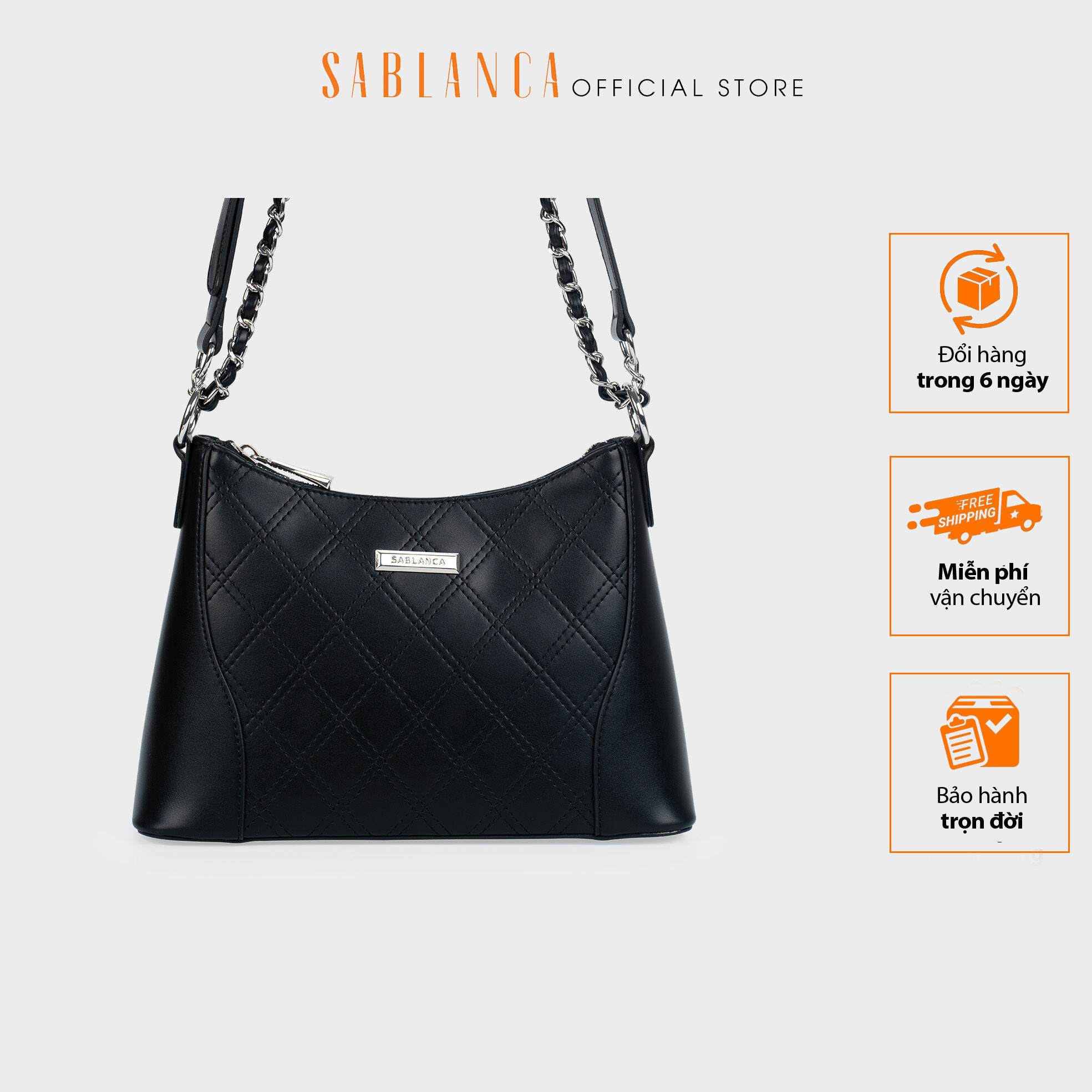 Túi xách tay họa tiết ô chéo đeo được 2 kiểu daliah bag sablanca hb0159