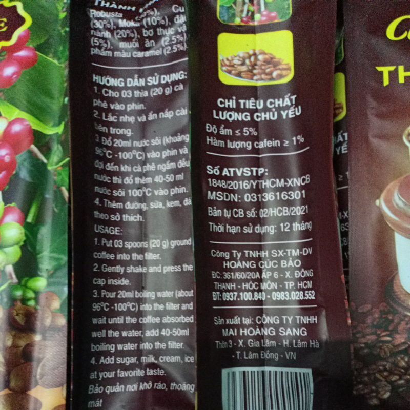 Combo 2 gói Cà Phê Chồn Thượng Hạng (1kg)