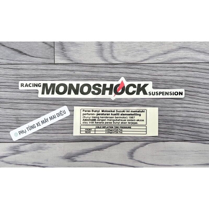 Bộ tem gấp 2 miếng monoshock đen 110cc