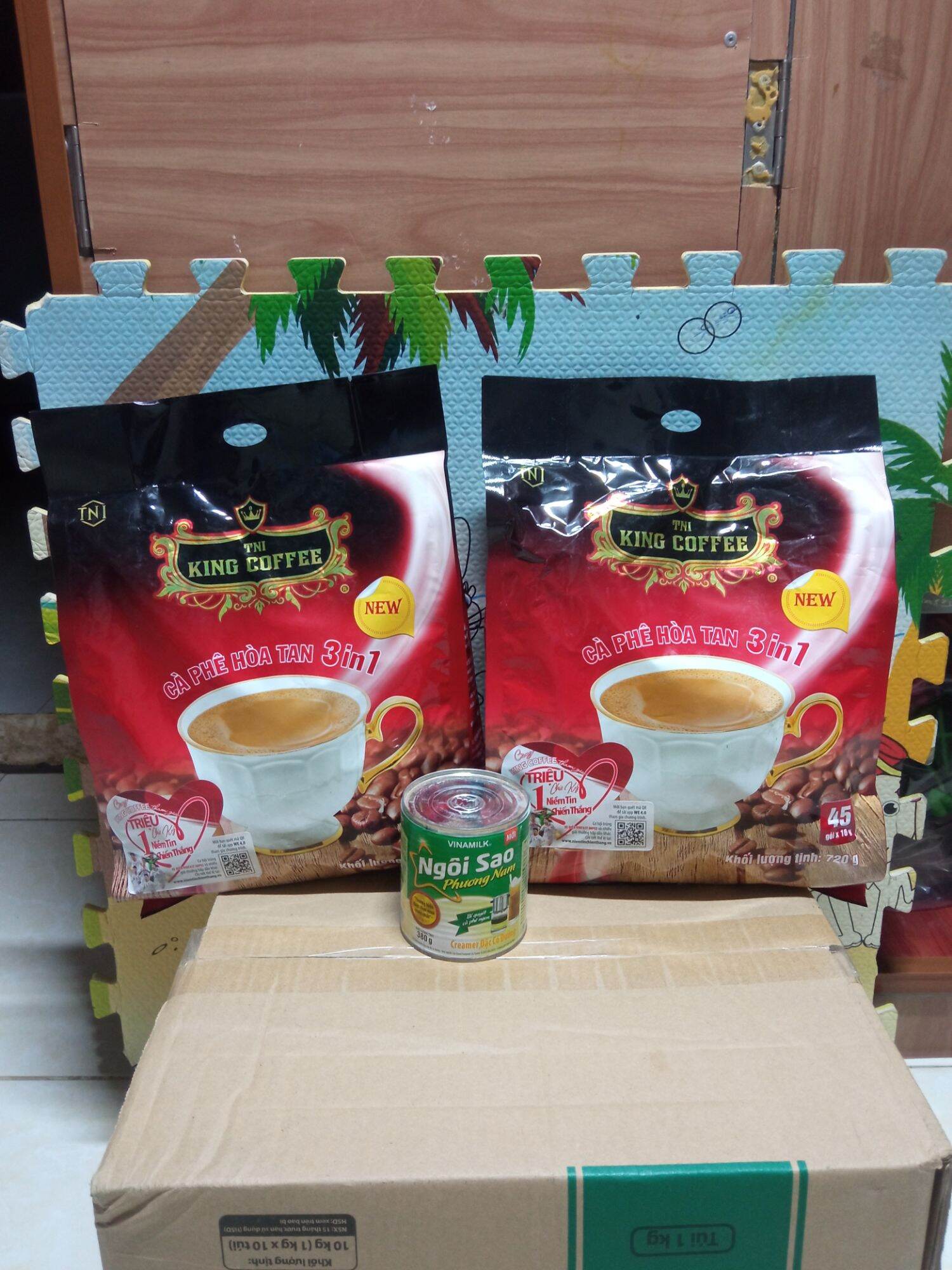 Combo 2 bịch cà phê hòa tan King cofee bịch 45 tick