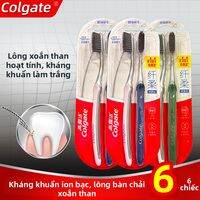 Colgate | Bộ 6 Cây Toothbrush Trắng Răng, Kháng Khuẩn và Làm Mát Lưỡi