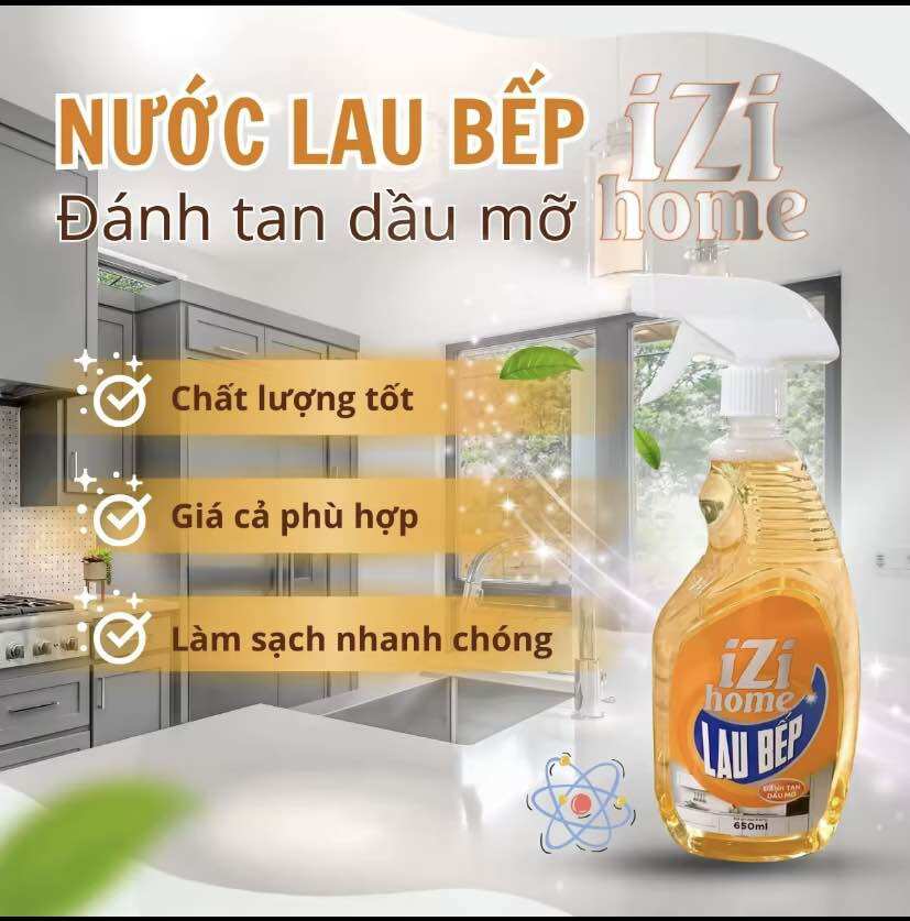 Nước lau bếp siêu sạch izi home