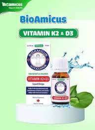 Bioamicus Vitamin K2+D3 - Giúp Bé chống còi xương, Hấp Thu Canxi (10ml)