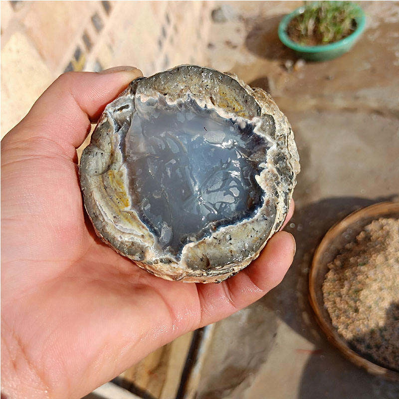 Chất Liệu Len Đá Thô Mã Não Cao Băng, Đá Chalcedony, Đá Bóng, Vòng Tay Trong Suốt, Mặt Dây Chuyền, Vật Liệu Điêu Khắc Luyện Tập