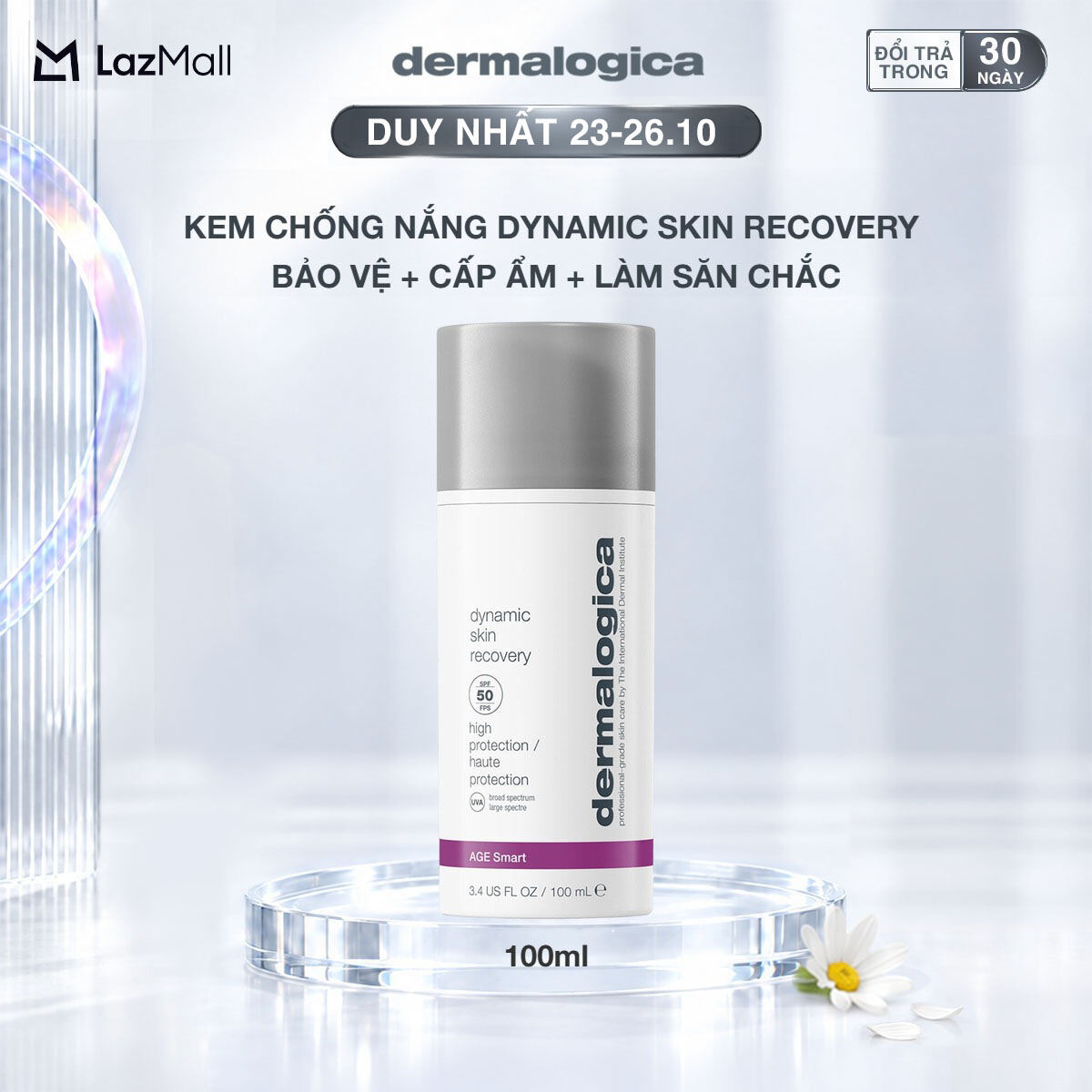 Kem chống nắng 3 in 1 Dermalogica Dynamic Skin Recovery SPF50 Jumbo Size 100ml