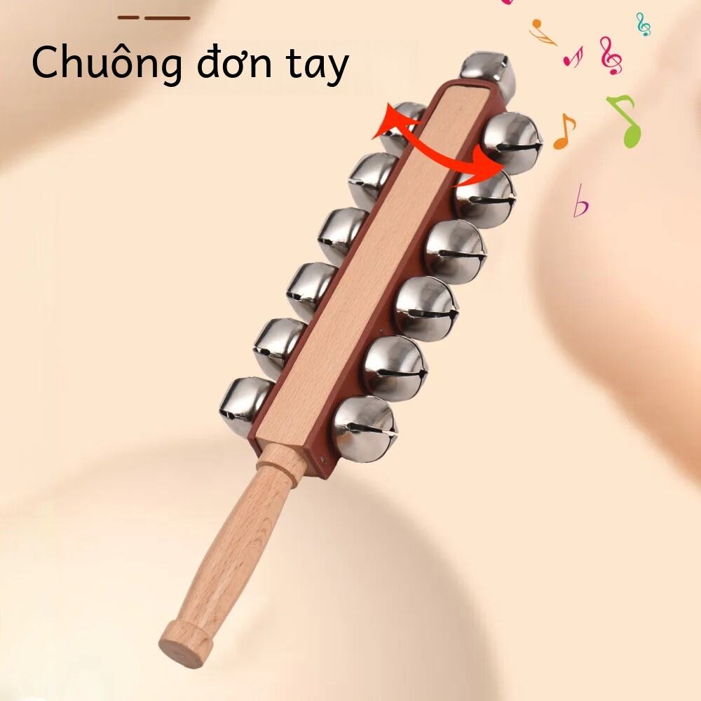 Gỗ Jingle Bells Stick Nhạc cụ gõ Xmas Holiday Sinh nhật Bình lắc âm nhạc