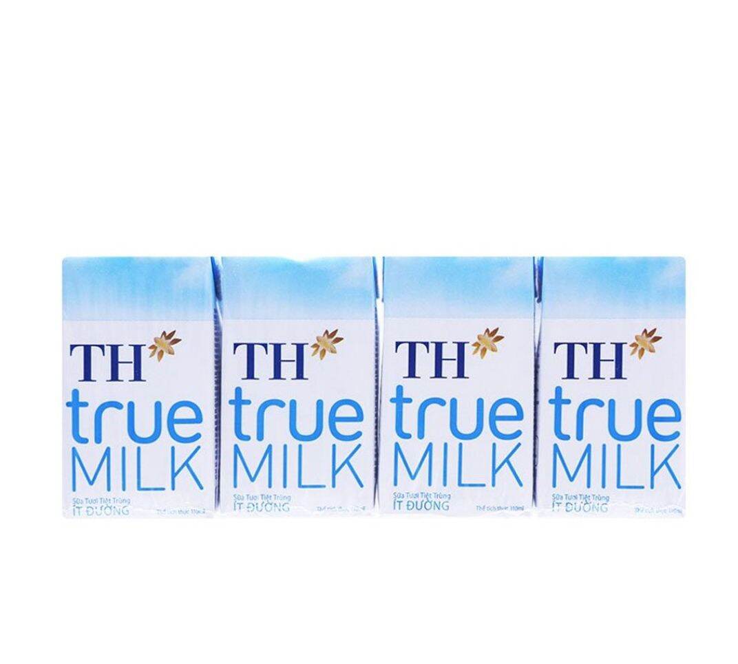 Lốc sữa tươi tiệt trùng TH true milk 110 ml × 4 hộp