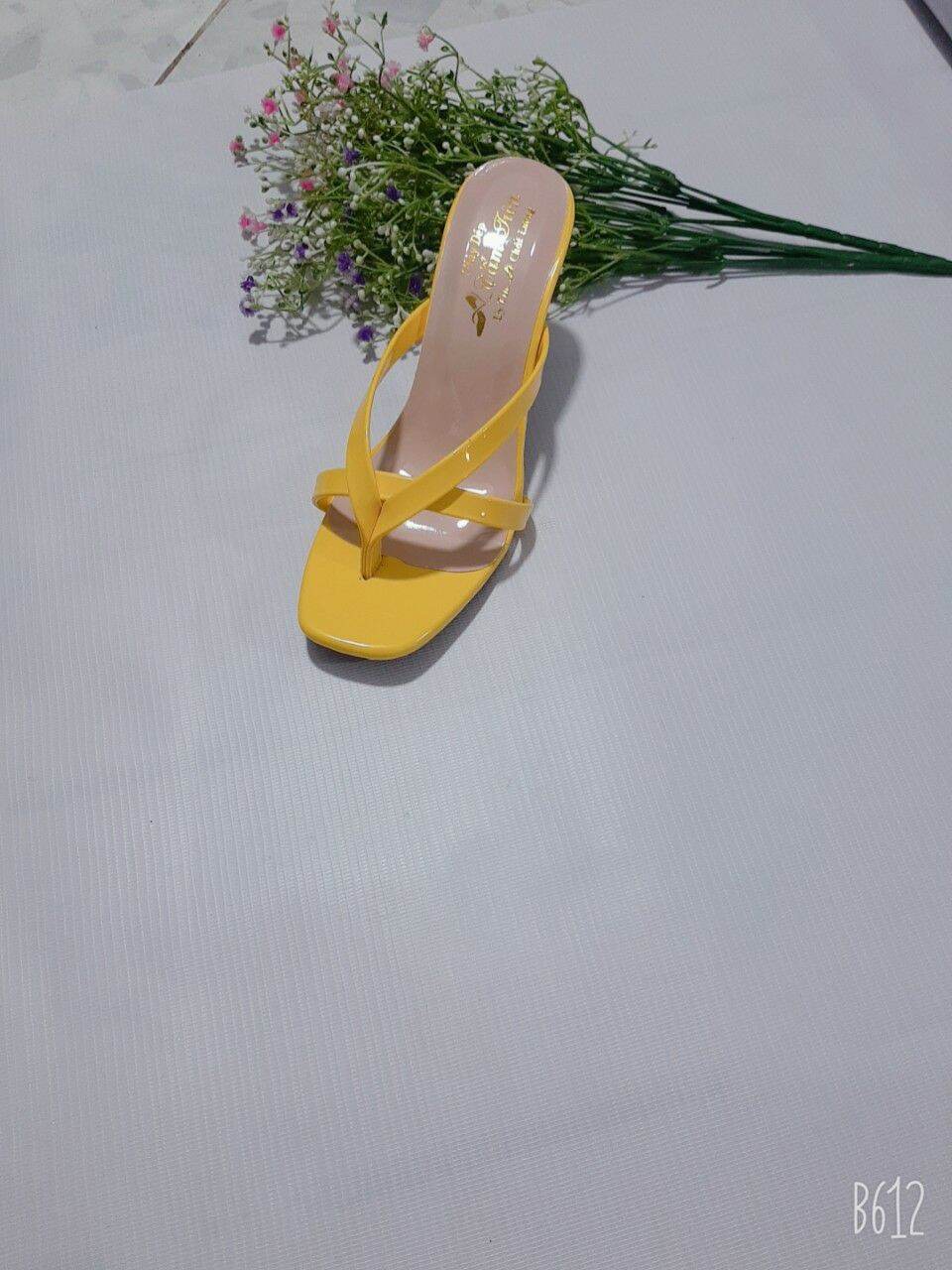 Ảnh thật giày cao gót nữ size 33 đến bigsize 40, 41, 42, 43, 44 màu vàng 9 phân